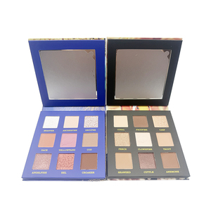 Paletas de sombras de ojos de maquillaje vacías de 9 colores personalizadas, tu propio logotipo prensado, <span class=keywords><strong>color</strong></span> de agujero de 25mm, elige paletas de sombras de Rosa Rubí - Product Image 2