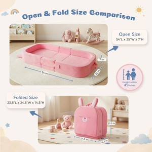 Cama Portátil para Niños Pequeños con Diseño Adorable, Funda Lavable con Correa para el Hombro, Perfecta para Viajes al Aire Libre, Siesta para Bebés y Niños - Product Image 5