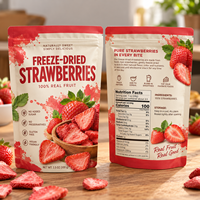 Sachet Doypack Personnalisé Imprimé pour Fruits Lyophilisés, Qualité Alimentaire, Refermable avec Fermeture Éclair et Fenêtre Transparente pour Snacks