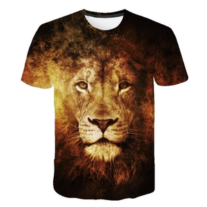 Camisetas personalizadas con estampado de León, Camisetas estampadas por sublimación de poliéster de gran tamaño, superventas - Product Image 1