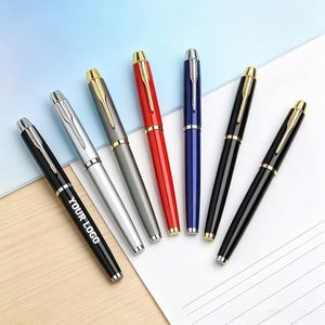 Luxury Engraved Metal Business Gift Box Set Signature Writing <b>Pens</b> <b>Gold</b> Tip Custom Logo Fountain <b>Pen</b> - Product Image 1