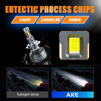 AKE K10 240W H7 LED faro alto brillo 6000K 24000Lm H7 LED faro bombilla H7 LED CANbus 9-16V 4575 chips LED H7 faros