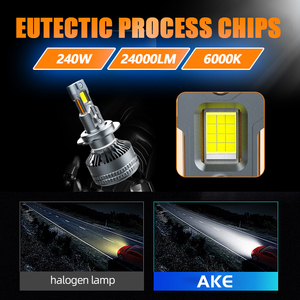 AKE K10 240W H7 LED faro alto brillo 6000K 24000Lm H7 LED faro bombilla H7 LED CANbus <span class=keywords><strong>9</strong></span>-16V 4575 chips LED H7 faros - Product Image 2