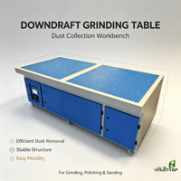 Table de ponçage avec aspiration vers le bas, plateau plat de 1,5 m, nettoyage automatique du filtre