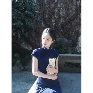 Nuevo Vestido Estilo Chino <span class=keywords><strong>Azul</strong></span> Marino Mejorado, <span class=keywords><strong>Qipao</strong></span> para Mujer, Verano, Retro, Estilo Repúblico, Juvenil, Estilo Jiangnan - Product Image 4