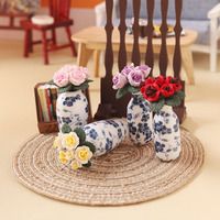 Miniature alimentaire jouet, modèle miniature de vase à roses en argile 12 points, pour maison de poupée Ob11 12 points
