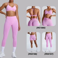 Nuevos Pantalones deportivos ajustados de Spandex transpirables sin costuras para Fitness, pantalones de Yoga para correr con cintura alta Abdominal para mujer