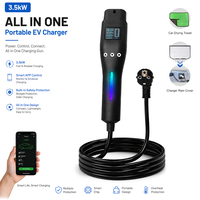 Chargeur de véhicule électrique portable E-mingze 16A Type 2 avec prise EU, application mobile, chargeur EVSE, 3,5 kW monophasé