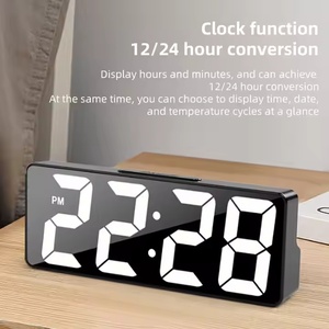 <span class=keywords><strong>Reloj</strong></span> <span class=keywords><strong>despertador</strong></span> de escritorio de cuarzo para niños, espejo Digital multifuncional inteligente <span class=keywords><strong>con</strong></span> luz de escritorio LED, diodo colorido para habitación escolar - Product Image 3