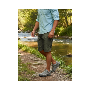 Durable men’s <b>cargo</b> hiking shorts, water-resistant and quick-dry, designed for tactical <b>work</b> with multiple pockets - Product Image 5