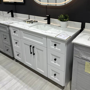 <span class=keywords><strong>Mobile</strong></span> da <span class=keywords><strong>Bagno</strong></span> Moderno di Lusso Grigio in Legno Massello, Nuovo Prodotto, <span class=keywords><strong>Mobile</strong></span> Lavabo - Product Image 2