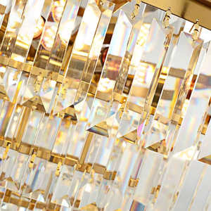 Luminaires suspendus design modernes lustre rond de luxe en cristal or k9 pour le salon - Product Image 5