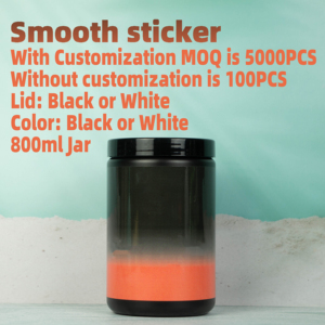 800ml OEM & ODM HDPE container thực phẩm màu đen và trắng nhựa <span class=keywords><strong>Jar</strong></span> với nắp cho protein bột container đường lưu trữ - Product Image 3