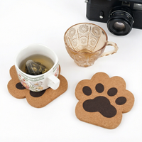 Sous-verre Patte de Chat Écologique Fait Main en Bois, Tapis de Table à Manger Isolant Thermique Anti-Brûlure, Tapis en Liège pour Bol à Thé, Utilisation Alimentaire