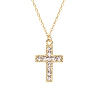 Collier pendentif croix vintage en argent sterling 925 plaqué or 18 carats, bijoux fins religieux avec zircon CZ pour femmes