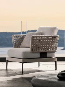 Elegante Conjunto de Sofás Modulares para Exteriores |   Conjunto de Muebles de Jardín de Ratán Resistente a la Intemperie con Cojines Acolchados para Terraza - Product Image 3