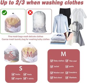 2026 Household Custom Reusable Large Size Foldable Drawstring Mesh <b>Laundry</b> Wash Bags Durable for Bathroom Use - Product Image 5