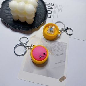 Cute LED Dumpling Squishy <b>Keychain</b> Soft Press Stress Relief Toy <b>Keychain</b> Kids Gift Squishy Dumplings Fidget Keyboard <b>Keychain</b> - Product Image 5