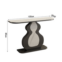 Console d'entrée murale moderne et simple en acier inoxydable monobloc pour salon ou villa, à poser directement devant la porte
