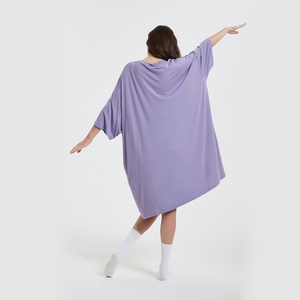 Original bambou à manches longues nuit surdimensionné T-Shirt chemises de nuit confortables pour femmes filles grande taille vêtements de nuit pour femmes - Product Image 6