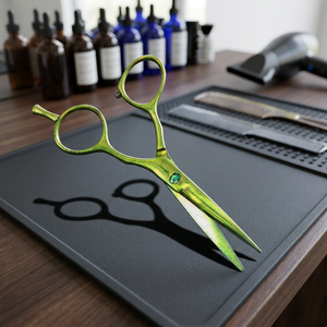Ciseaux de coiffure professionnels ergonomiques non pliables à manche long en acier inoxydable à bords tranchants pour droitiers de la marque ASAP - Product Image 1