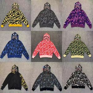 Sudadera con capucha y cremallera completa de camuflaje Shark 2026, 100% algodón, unisex, para hombre y mujer, estilo urbano, alta calidad, Bapees - Product Image 5