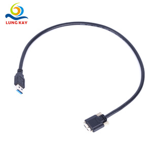 Cable de datos USB 3.0 Lung Kay AM a Micro B con montaje de tornillo para disco duro externo - Product Image 1