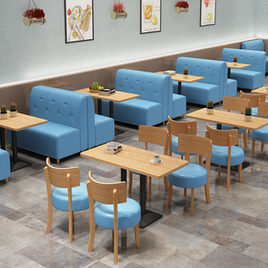 P Populaire Lait Thé Boutique Tables et Chaises Caf Canapés Bar Cabines Snack Desserts Burger Restauration Rapide Table et Chaise Ensemble - Product Image 5