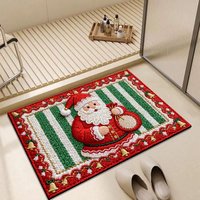 Tapis de Noël antidérapant et lavable – Tapis décoratif festif en polyester écologique fabriqué à la machine