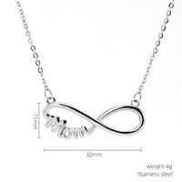 Collier Infinity Mom pour femme, bijoux de cadeau de fête des mères d'amour éternel, collier pendentif maman plaqué or/or rose/argent