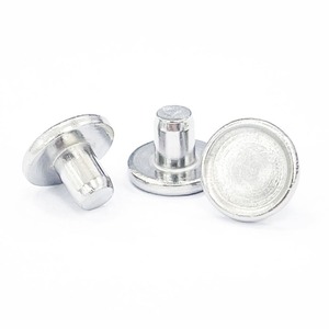 Rivets en fer massifs personnalisés en vrac, finition brillante, non revêtus, résistants à la corrosion, rivets à tête plate concave, 3/8 pouce, grade 4 - Product Image 1