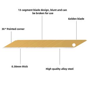 Maeda Tools Lame de couteau utilitaire en or 73mm * 9mm personnalisable Support OEM en gros - Product Image 2