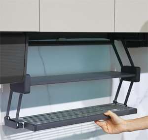 ชั้นวางของแบบพับเก็บได้ ชั้นวางของแบบดึงลง ชั้นวางของแบบพับได้ ตะกร้าแขวนใต้ตู้ ชั้นวางของแบบแขวน - Product Image 2