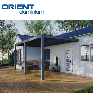 Kits de pergola <span class=keywords><strong>en</strong></span> aluminium de luxe avec <span class=keywords><strong>toit</strong></span> <span class=keywords><strong>plat</strong></span> et stores pare-soleil pour l'extérieur - Product Image 1