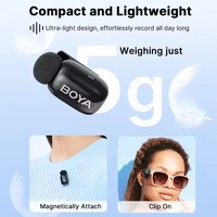 Micrófono de Solapa Inalámbrico BOYA Mini para iPhone, iPad, Teléfono Android Tipo-C, Transmisión en Vivo, Grabación de Audio y Video, Vlog