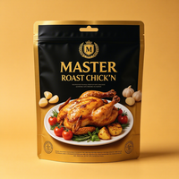 Sacs d'emballage alimentaire pour poulet rôti à la broche, sachets refermables à fond plat en plastique pour l'emballage du poulet