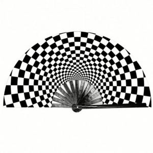 Large 13 Inch 33 cm Bamboo Folding Hand Fan Folk Art Style Carved Portable Business <b>Gift</b> Stocked Promotional Item - Product Image 5