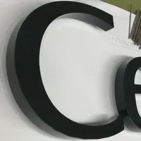 Lettres en métal 3D solides, sur mesure, en acier inoxydable brossé SUS304, non éclairées, étanches IP65, pour signalétique automobile