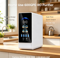 Filtre à eau RO sans réservoir 600GPD, purificateur d'eau par osmose inverse pour la maison, économie d'espace, élimination des PFAS, OEM ODM CE ROHS NSF
