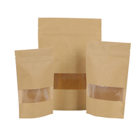 Sachet Doypack en papier kraft brun avec fenêtre transparente, directement de l'usine, pour l'emballage de thé, de collations et d'aliments pour animaux de compagnie