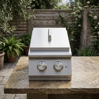 Brûleur de cuisine extérieure professionnel haute puissance BTU, 2 brûleurs réglables, brûleur latéral moderne, en acier inoxydable, intégré, électronique, GPL