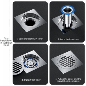 Desodorante de drenaje de suelo con núcleo de insecto Universal de acero inoxidable 304 moderno, <span class=keywords><strong>tubo</strong></span> extendido para cocina, baño, falla de alcantarillado - Product Image 4