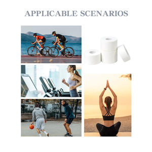 Ruban de sport personnalisé de 10cm avec logo Bandage de kinésiologie athlétique en coton blanc avec colle à l'oxyde de zinc pour le soutien de la <span class=keywords><strong>cheville</strong></span> et des doigts - Product Image 2