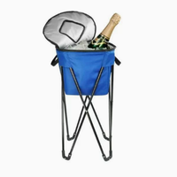 Draagbare moderne outdoor camping picknick party thermische koeler met 5L geïsoleerde ijsbak, verwijderbare opvouwbare PP ijszak voor wijn