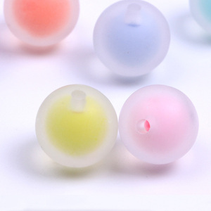 Colorful inside Matte Acrylic Round Beads for DIY Jewelry Making 0.5kg per bag