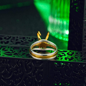สามในหนึ่งแหวน <span class=keywords><strong>LOKI</strong></span> แหวนทอง18K ประดับเพชรสีเขียวประดับคอสเพลย์อนิเมะ <span class=keywords><strong>LOKI</strong></span> แหวนหมวกกันน็อกสำหรับเครื่องประดับคู่รัก - Product Image 5
