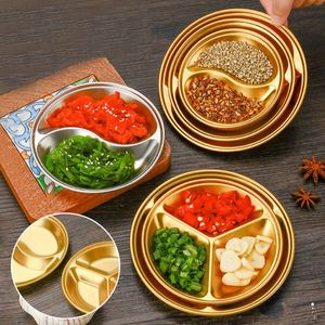 3 Compartment Plate for Soy <b>Sauce</b> Seasonings & Condiments Divided Container Stainless Steel Home Restaurant Wedding Occasions - Product Image 2