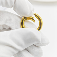 Fermoirs à ressort en acier inoxydable sans ternissement connecteurs résultats et composants O fermoirs ronds pour la fabrication de bijoux