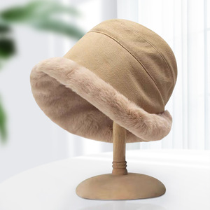 Thickened Plush Warm Fisherman Hat Women Winter Mongolian Hat Custom Logo 56-58cm Black Ginger Yellow Khaki Brick Red - Product Image 4