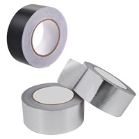 Ruban en tissu de fibre de verre tissé avec feuille d'aluminium, bouclier thermique réfléchissant, 120 microns x 2 pouces, 66 pieds, barrière thermique pour utilisation automobile et marine